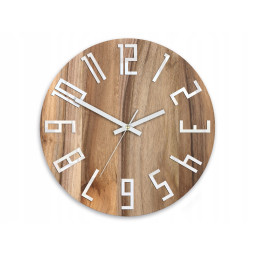 Ceasuri de perete din nuc SLIM 33 cm