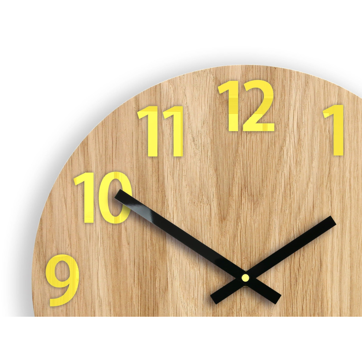 Ceasuri de perete din lemn Amadeus galbene 33cm