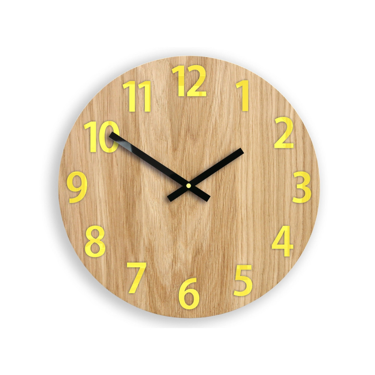 Ceasuri de perete din lemn Amadeus galbene 33cm