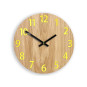 Ceasuri de perete din lemn Amadeus galbene 33cm