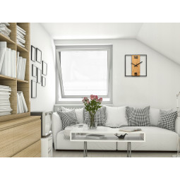 Ceas de perete metalic din lemn 33 cm design retro