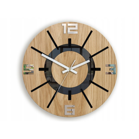 Masiv 3D perete negru cu oglindă Aladyn 33 cm