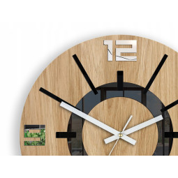 Masiv 3D perete negru cu oglindă Aladyn 33 cm