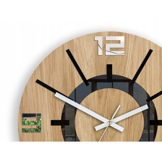 Masiv 3D perete negru cu oglindă Aladyn 33 cm