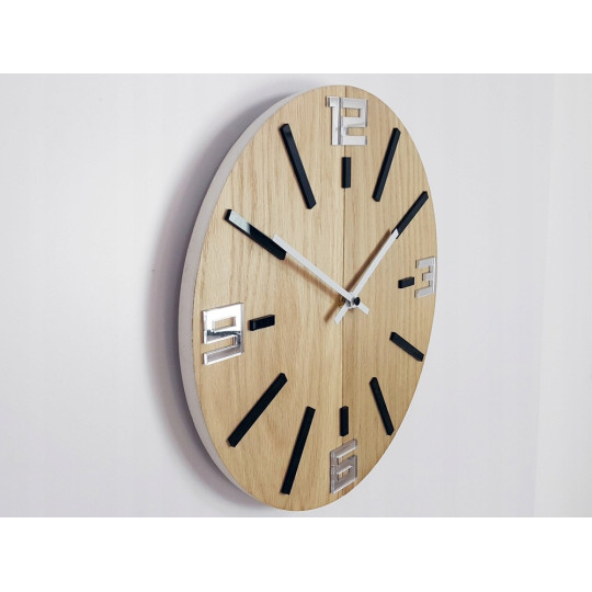 Ceas de perete MARCO 33 cm negru cu oglindă classic