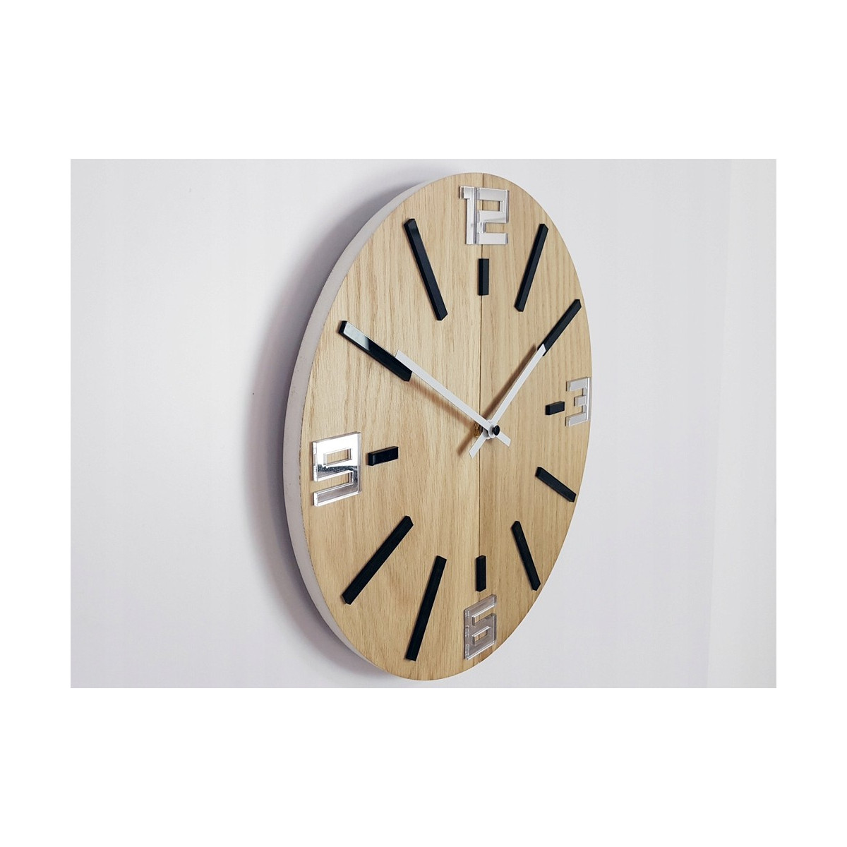 Ceas de perete MARCO 33 cm negru cu oglindă classic