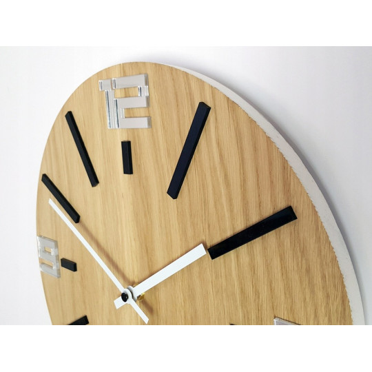 Ceas de perete MARCO 33 cm negru cu oglindă classic