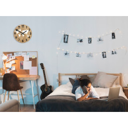 Ceas de perete HARTĂ A LUMII CU CIFRE - ALB, tăcut, 33 cm