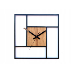 Ceasuri pătrate din lemn cu metal Retro 33 cm