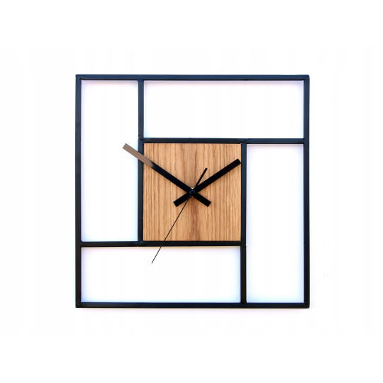 Ceasuri pătrate din lemn cu metal Retro 33 cm