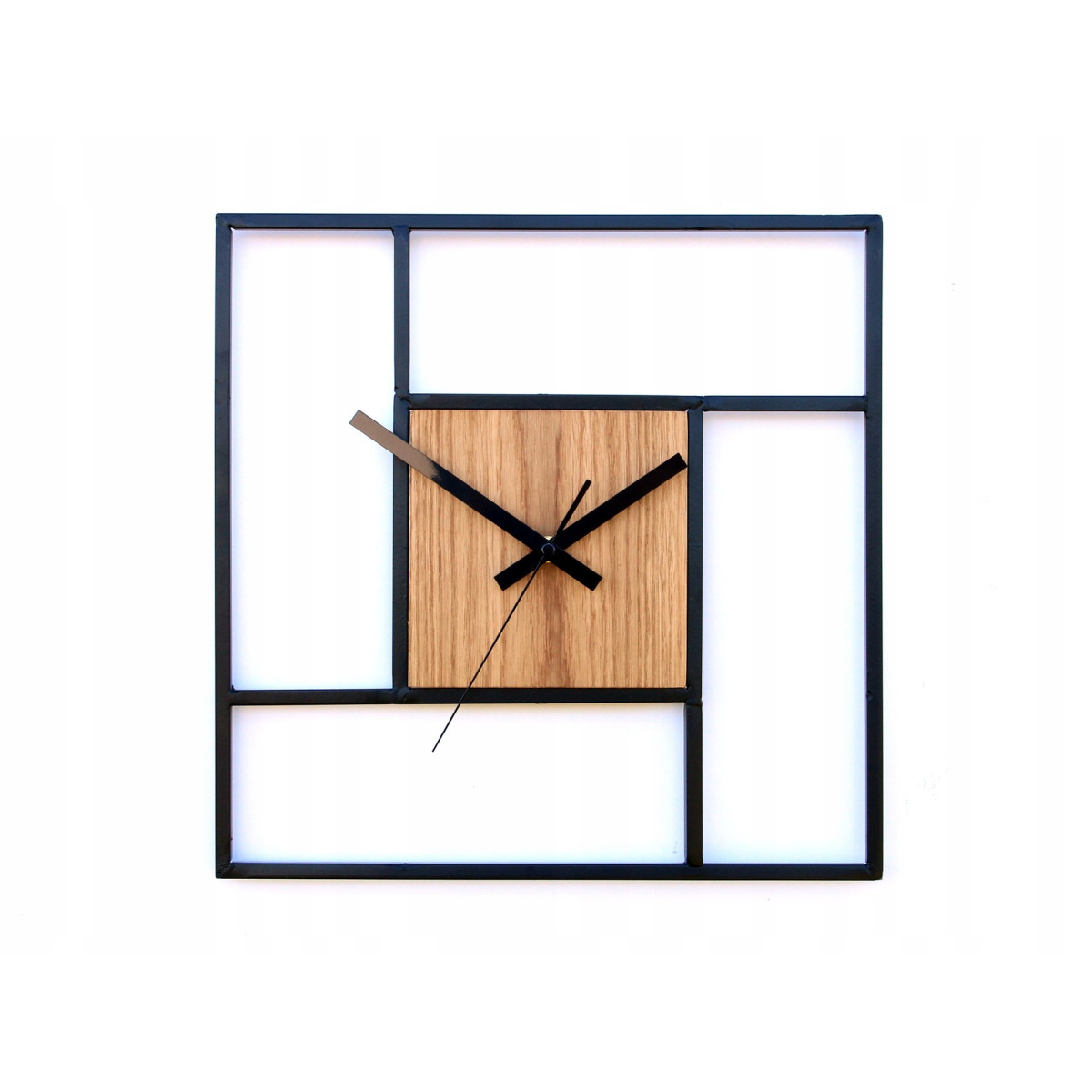 Ceasuri pătrate din lemn cu metal Retro 33 cm