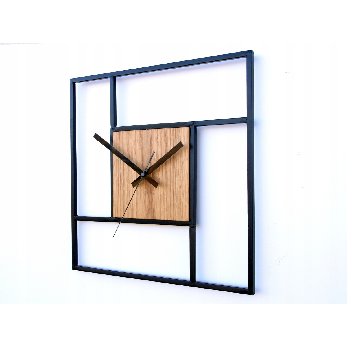 Ceasuri pătrate din lemn cu metal Retro 33 cm