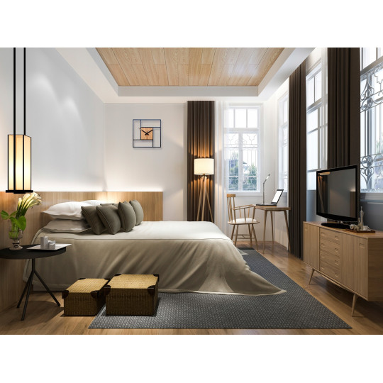 Ceasuri pătrate din lemn cu metal Retro 33 cm