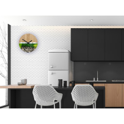 Ceas de perete din lemn cu motiv exotic SILENT 33 CM