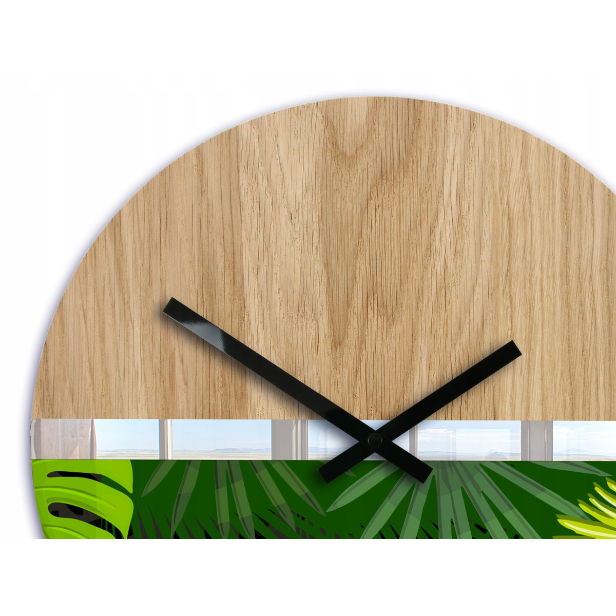 Ceas de perete din lemn cu motiv exotic SILENT 33 CM