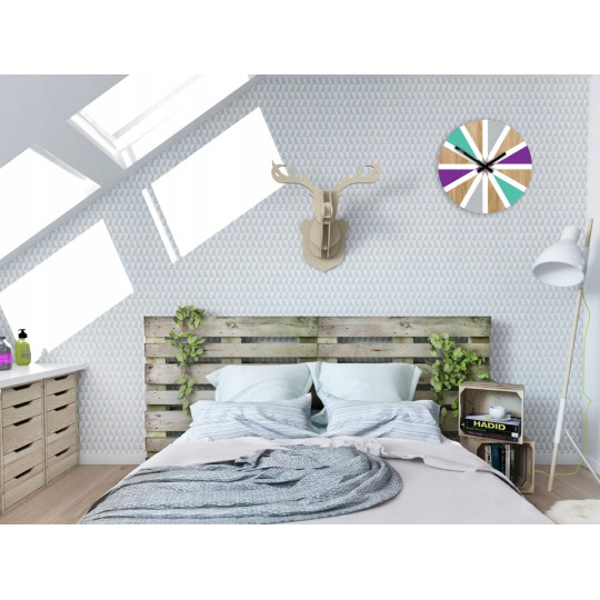 Ceasuri de perete din lemn VENTO - culori interesante 33 CM