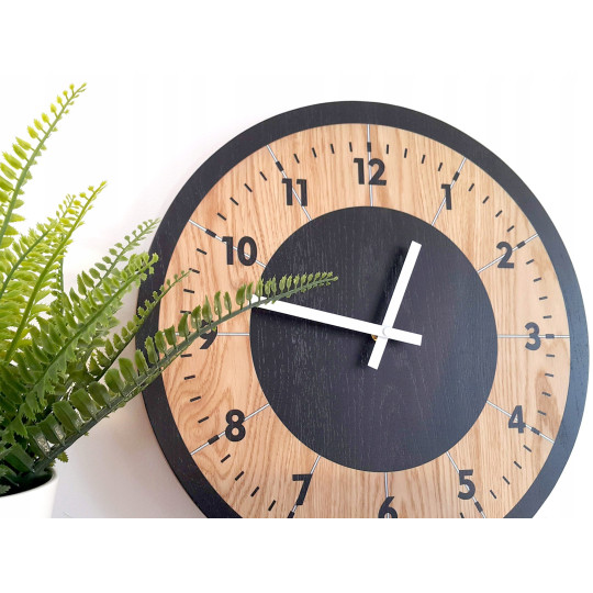 Ceas de perete din lemn TOKYO 40cm, design transparent