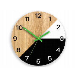 Ceas de perete din lemn Texas verde 33 cm Silent