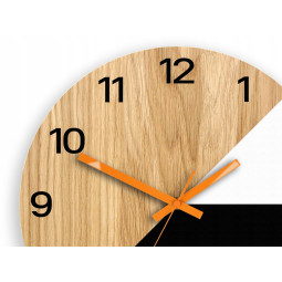 Ceas de perete din lemn Texas portocaliu 33 cm Silent