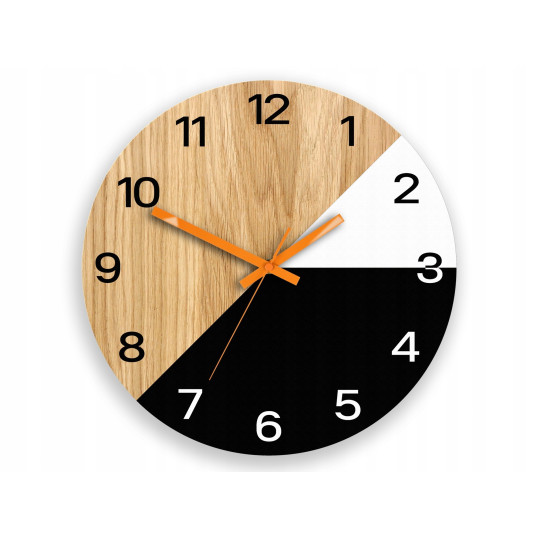 Ceas de perete din lemn Texas portocaliu 33 cm Silent