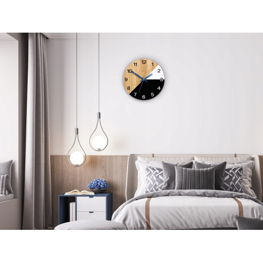 Ceas de perete din lemn Texas albastru 33 cm Silent