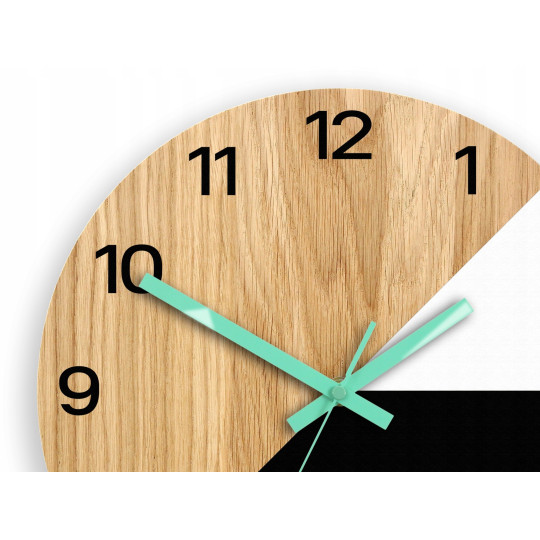 Ceas de perete din lemn Texas mentă 33 cm Silent