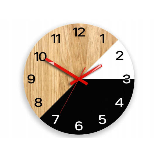Ceas de perete din lemn Texas roșu 33 cm Silent