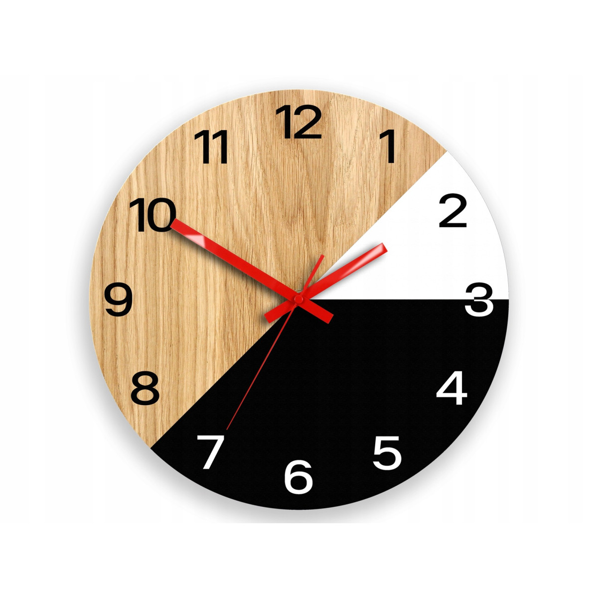 Ceas de perete din lemn Texas roșu 33 cm Silent