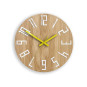 Ceasuri de perete din lemn SLIM unice galbene 33 cm