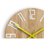 Ceasuri de perete din lemn SLIM unice galbene 33 cm