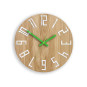Ceas de perete din lemn SLIM unic verde 33 cm