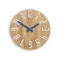 Cadran de perete din lemn modern SLIM albastru 33 cm