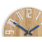 Cadran de perete din lemn modern SLIM albastru 33 cm