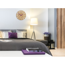 Ceas de perete din lemn SLIM violet 33 cm