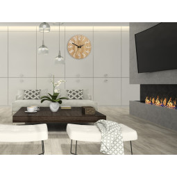 Ceas de perete din lemn unic SLIM negru 33 cm