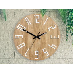 Ceas de perete din lemn unic SLIM negru 33 cm