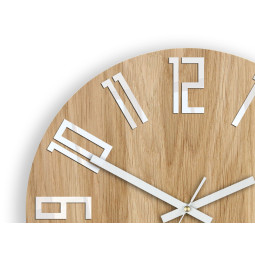 Ceas de perete din lemn SLIM alb 33 cm