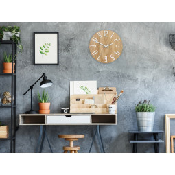 Ceas de perete din lemn SLIM alb 33 cm