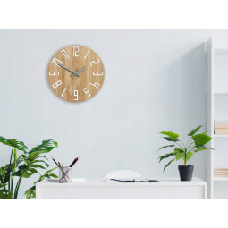 Ceas de perete din lemn SLIM alb-gri 33 cm