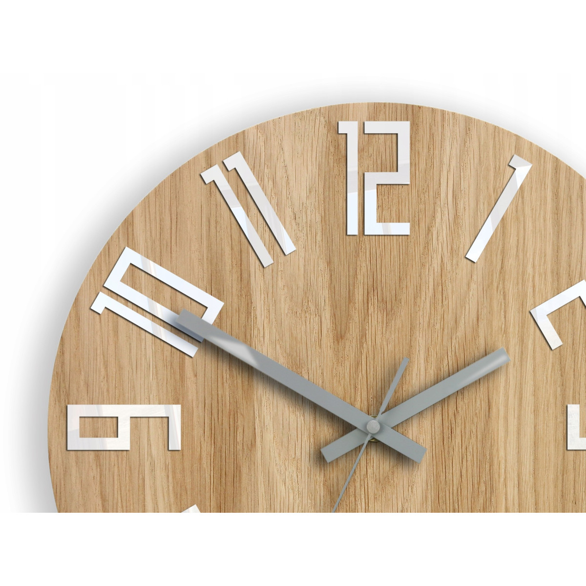 Ceas de perete din lemn SLIM alb-gri 33 cm
