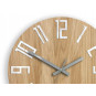 Ceas de perete din lemn SLIM alb-gri 33 cm