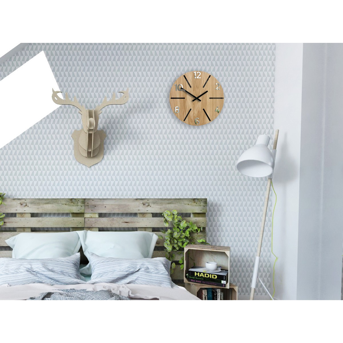 Ceasuri din lemn atemporale AKSEL MIRROR - negru 33 cm