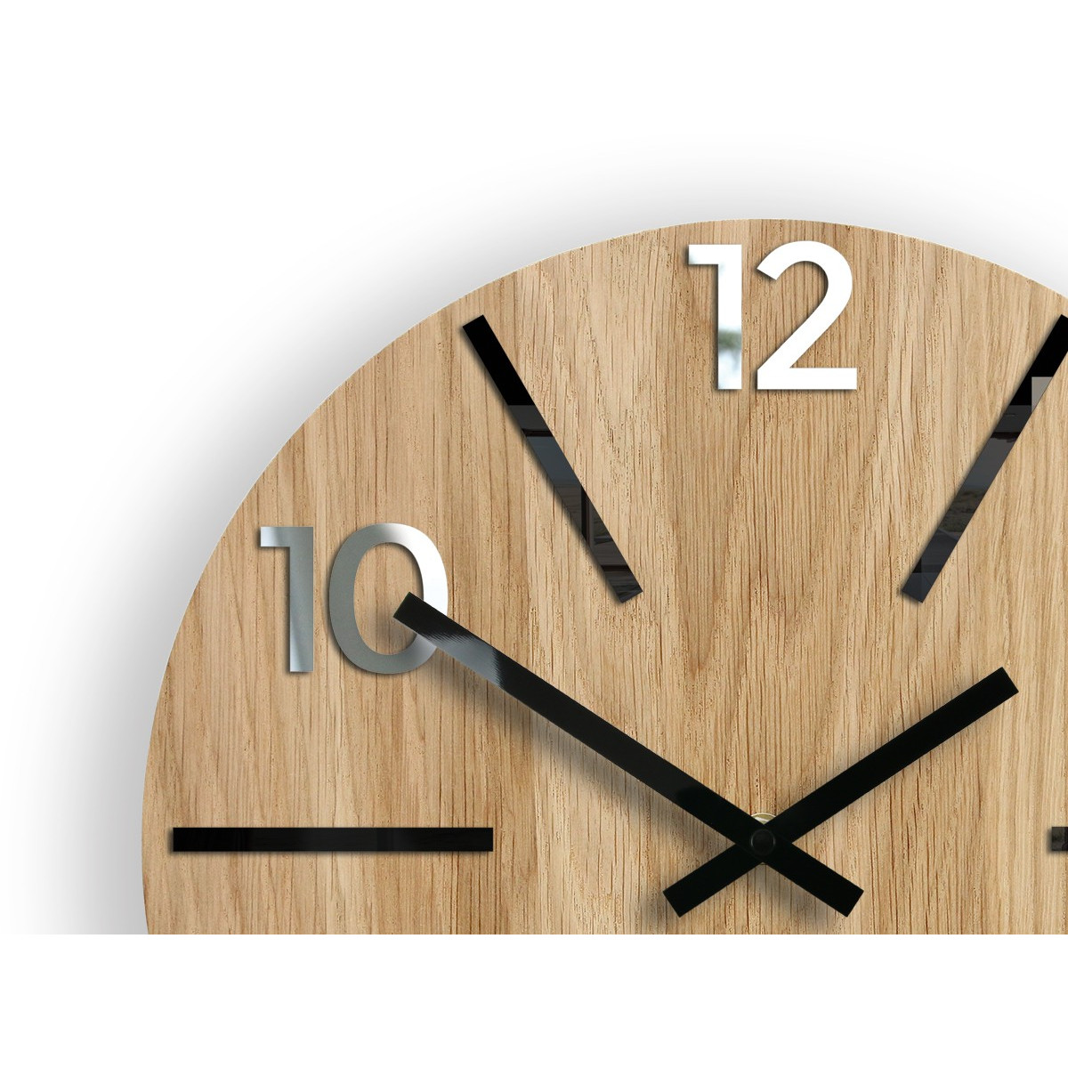 Ceasuri din lemn atemporale AKSEL MIRROR - negru 33 cm