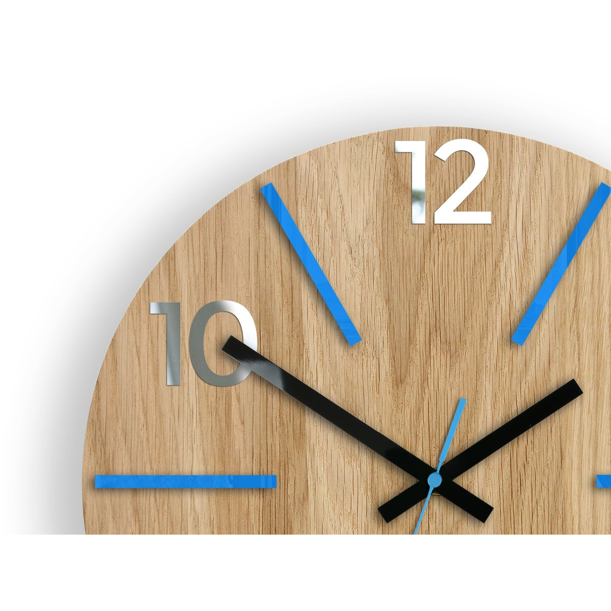 Ceasuri din lemn atemporale AKSEL MIRROR - albastru 33 cm