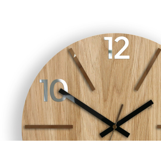 Ceasuri din lemn atemporale AKSEL MIRROR - maroniu 33 cm