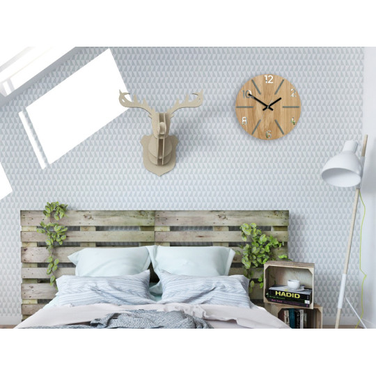 Ceasuri din lemn atemporale AKSEL MIRROR - gri 33 cm