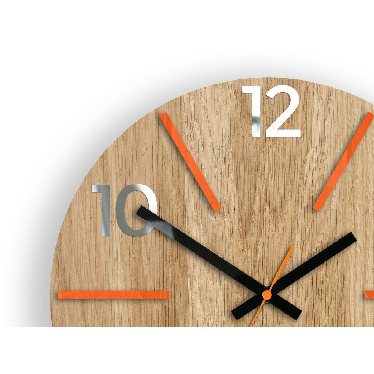 Ceasuri din lemn atemporale AKSEL MIRROR - portocalie 33 cm