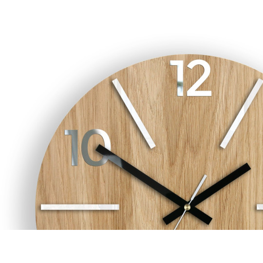 Ceasuri din lemn atemporale AKSEL MIRROR - alb 33 cm