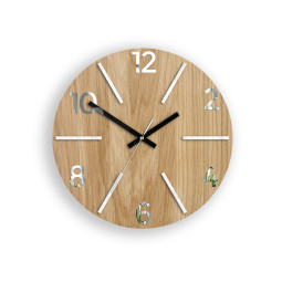 Ceasuri din lemn atemporale AKSEL MIRROR - alb 33 cm