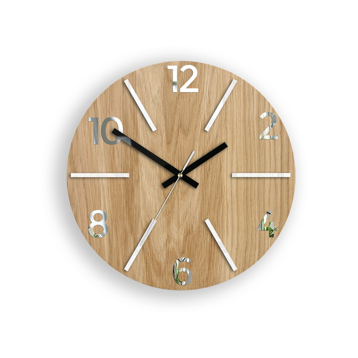 Ceasuri din lemn atemporale AKSEL MIRROR - alb 33 cm